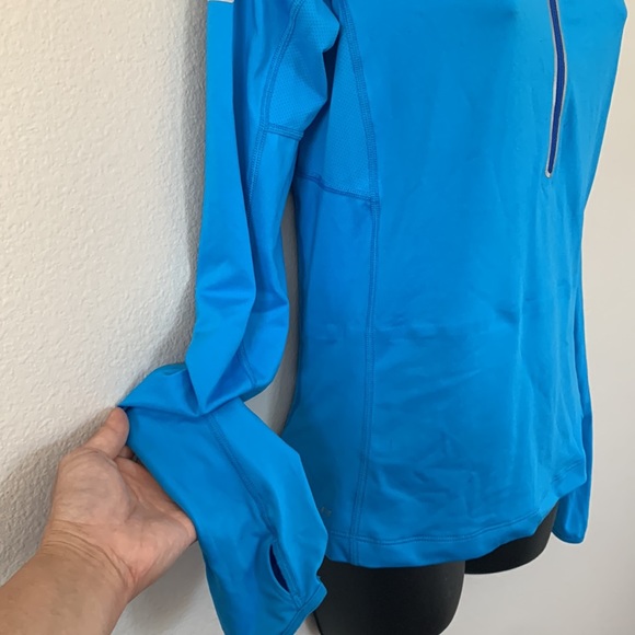 Nike Half Zip Long Sleeve Mesh Inset Running Shirt - Picture 5 of 12